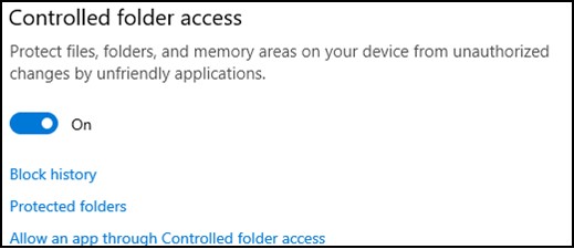 Controlled Folder Access
