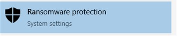 Ransomware Protection System Settings